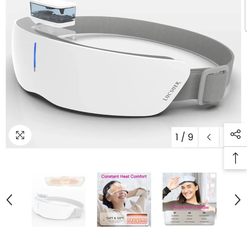 White Smart Headset Heated Eye Mask